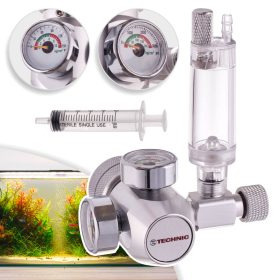   Akváriumi CO2 Reduktor Buborékszámlálóval és Két Nyomásmérővel