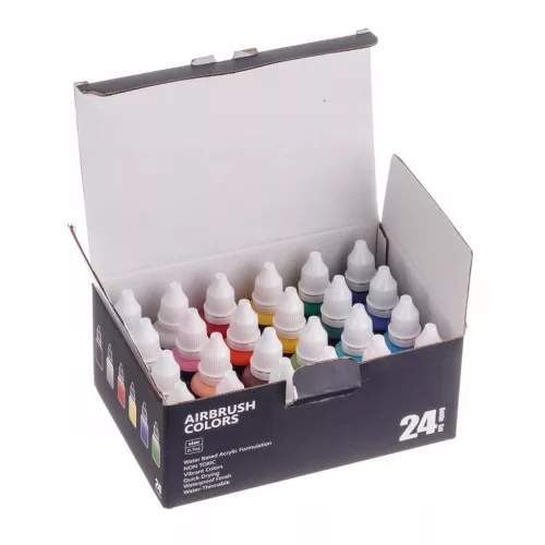 24 darabos Airbrush Akrilfesték Szett