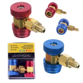 R134A autóklíma gyorscsatlakozó készlet (HP + LP, 2 db)