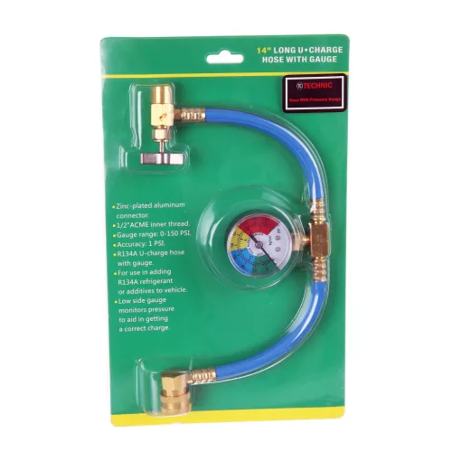 R134a klímatöltő tömlő manométerrel (LP port)