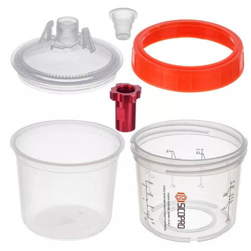 PPS Festékkeverő és Szórópohár Készlet Adapterrel, 200 ml