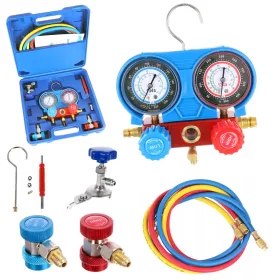   Professzionális R134a klímateszter és töltő készlet manométerrel