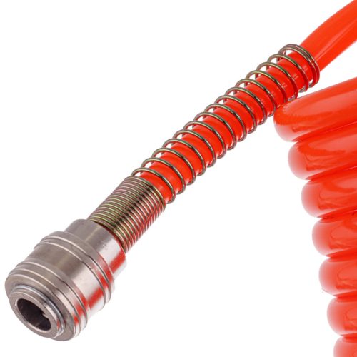 20m Pneumatikus Spiráltömlő 8x12mm PE 10 bar Gyorscsatlakozóval