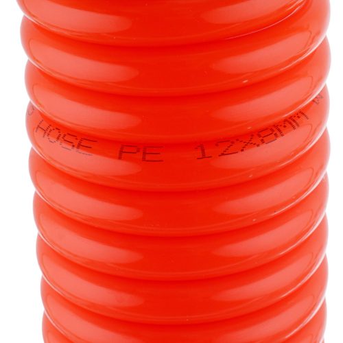 20m Pneumatikus Spiráltömlő 8x12mm PE 10 bar Gyorscsatlakozóval