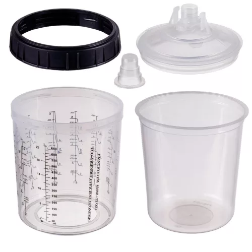 PPS Festékkeverő Pohár Készlet, 650ml, 190µm Szűrővel (50 db)