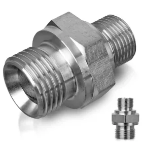 INOX redukció 3/8"M–1/2"M, 500 bar, 150°C