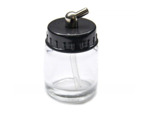 Üveg airbrush festékszóró tartály 22 ml kapacitással, 45 fokos csapszöggel, Technic BD-03