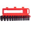 RT-013K 13 darabos Króm-vanádium acél (CRV) dugókulcs készlet pneumatikus ütvecsavarozókhoz tokban, 1/2"-os csatlakozás, 10-32 mm