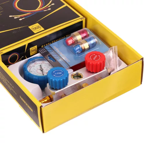 TC Technic LT-A1039 Autóklíma Töltő Készlet R134/R12/R22, 90cm tömlővel