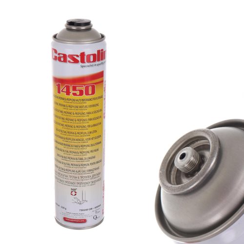 CASTOLIN 1450 Nagy Teljesítményű Propán-bután Gázpalack 320 ml, 220 g, 7/16" Menetes