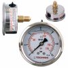 TC Technic glicerines nyomásmérő óra - 63 mm, 1/4" hátsó csatlakozás, 0-600 Bar