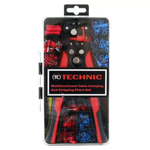 TC Technic Blankoló és Krimpelő Fogó Készlet 0.2-6 mm, 260 db Érvéghüvellyel