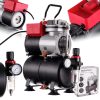 Airbrush Kompresszor 3 Literes Tartállyal HATÉKONY 30-35 l/perc Teljesítményű, Reduktorral és Szűrővel - TC Technic 666B2