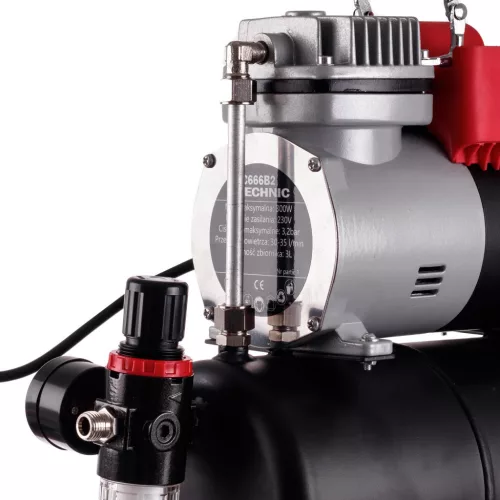 TC Technic 666B2 Airbrush Kompresszor, 3 literes tartállyal