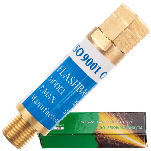 Biztonsági Oxigén Fúvóka 1/4" Lángvisszaáramlás-gátlóval, 1/4" Jobbmenetes Kimenet, 15 Bar Maximális Nyomás