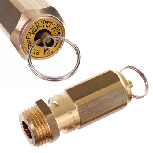 Biztonsági Szelep Kompresszorokhoz, 1/2" Menetes Csatlakozással, 12 Bar, Sárgaréz, 8143 l/perc, CE PED Tanúsítvány - Air Tek