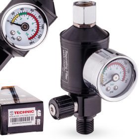   1/4" Festékpisztoly Nyomáscsökkentő Szűrővel és Manométerrel