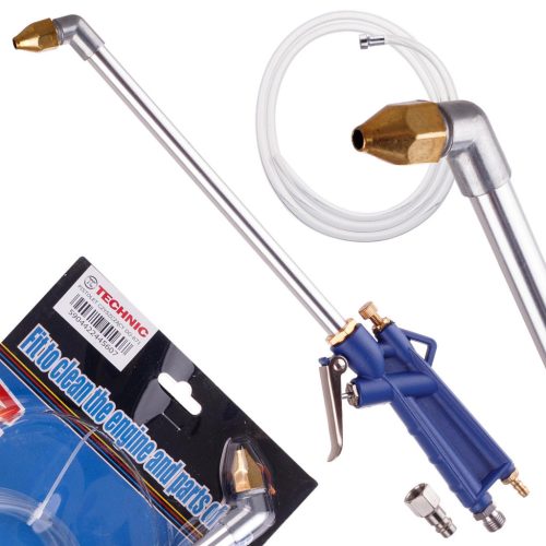 Fém Pneumatikus Motor Tisztítópisztoly, 40 cm Teljes Hossz, 25 cm Lándzsa, 1/4 Hüvelyk Pneumatikus Menet, 90 cm Vegyszer Tömlővel