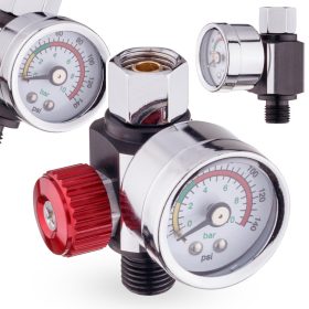   1/4" Festékszóró Üvegszálas Nyomáscsökkentő Nyomásmérővel