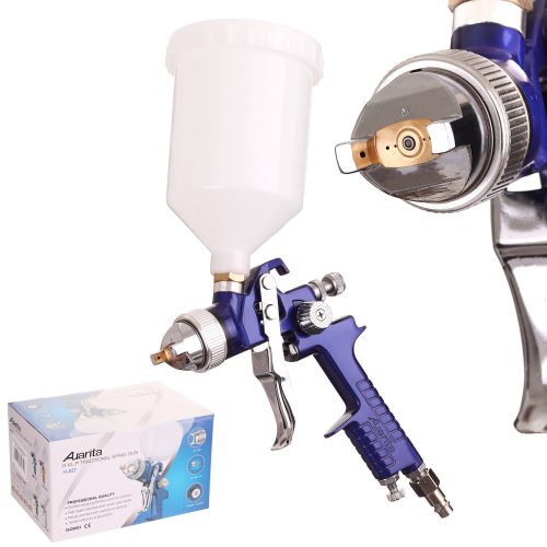 Auarita H-827 HVLP Szórópisztoly - Közepes Nyomású, 2,5 mm-es Fúvóka, 600 ml-es Tartály, Kék Színű