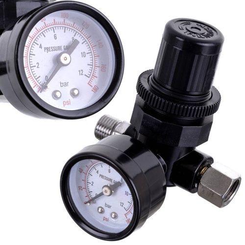 Membrános nyomáscsökkentő manométerrel szórópisztolyokhoz TC Technic YQ-02 1/4"