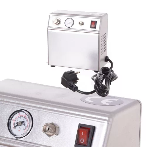 AS16-3 Airbrush Kompresszor Manométerrel és Nyomásszabályzóval