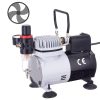 AF18-2 Olajmentes Airbrush Kompresszor Ventilátorral Szépségszalonok, Modellezők és Tetováló Szalonok Részére