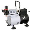 AF18-2 Olajmentes Airbrush Kompresszor Ventilátorral Szépségszalonok, Modellezők és Tetováló Szalonok Részére