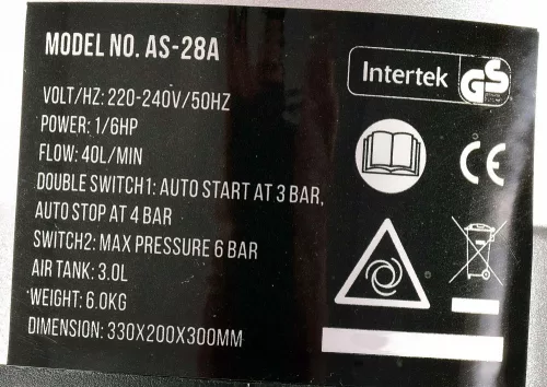 TC Technic AS28A Profi Airbrush Kompresszor 3L tartállyal