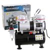 Nagynyomású Kétdugattús Airbrush Kompresszor 40 l/perc - TC Technic AS-196