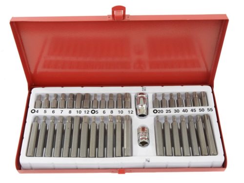 Bitkészlet Fém Dobozban - Hatlapú, Torx és Spline Bitek (41 db) - TC Technic LT-A1127-1
