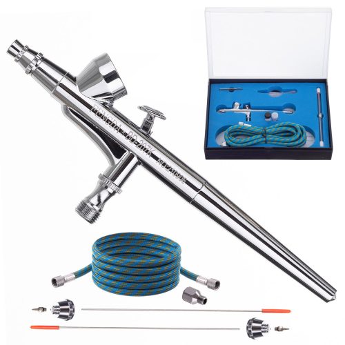 FENGDA BD-207K Airbrush Festékszóró Készlet 0.2 mm, 0.3 mm, 0.5 mm-es Fúvókákkal, Tömlővel