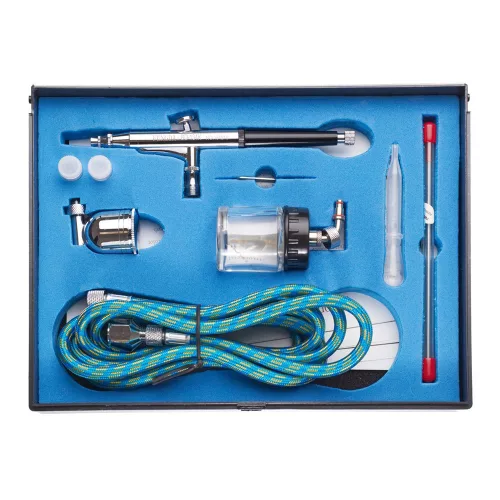 Fengda BD-134K Kétfunkciós Airbrush Szett – 0.2, 0.3, 0.5 mm Fúvókák