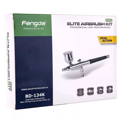 Fengda BD-134K Kétfunkciós Airbrush Szett – 0.2, 0.3, 0.5 mm Fúvókák