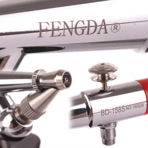 Fengda BD-158S Airbrush Készlet: Nagy Fúvókák & Dupla Tartály