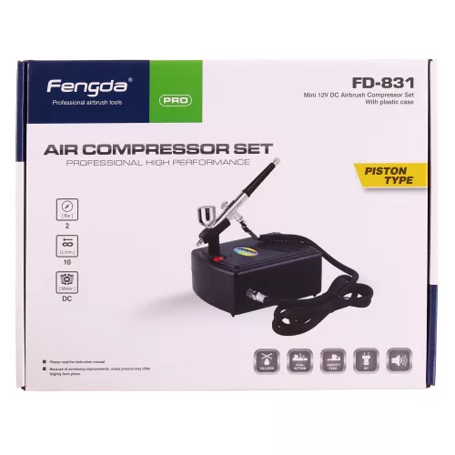 Fengda BD-831 Mobil Airbrush Festő Csomag 0,2 mm Fúvókával