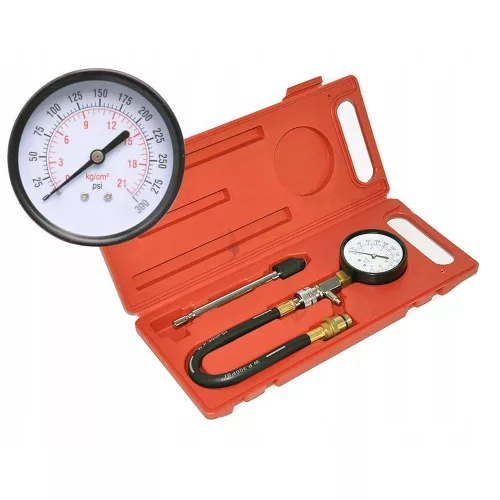 Kompressziómérő Benzines Motorokhoz 0-20 bar, 260 mm tömlővel