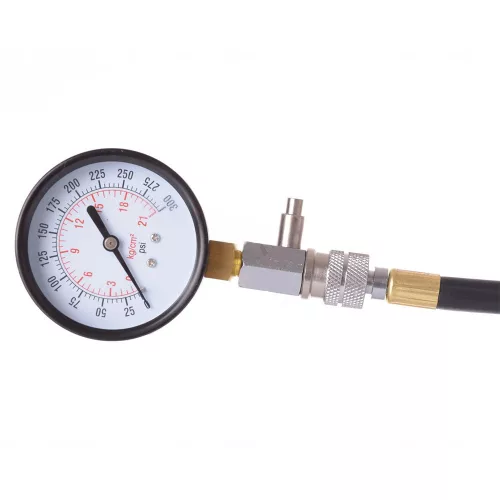 Kompressziómérő Benzines Motorokhoz 0-20 bar, 260 mm tömlővel