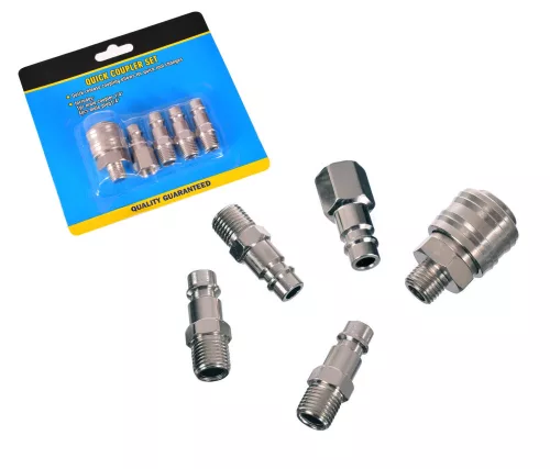 TC Technic Pneumatikus Gyorscsatlakozó Készlet 1/4" menettel, 5 részes