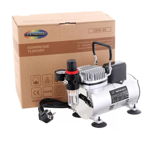 Fengda AS18-2S Airbrush Kompresszor Hűtőventilátorral