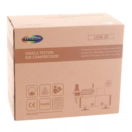 Fengda AS18-2S Airbrush Kompresszor Hűtőventilátorral