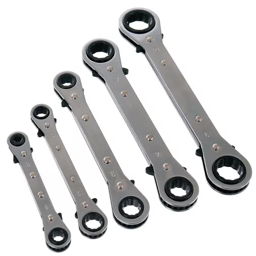 TC Technic 5 darabos racsnis gyűrűskulcs készlet, műanyag tartóban (6-21mm)