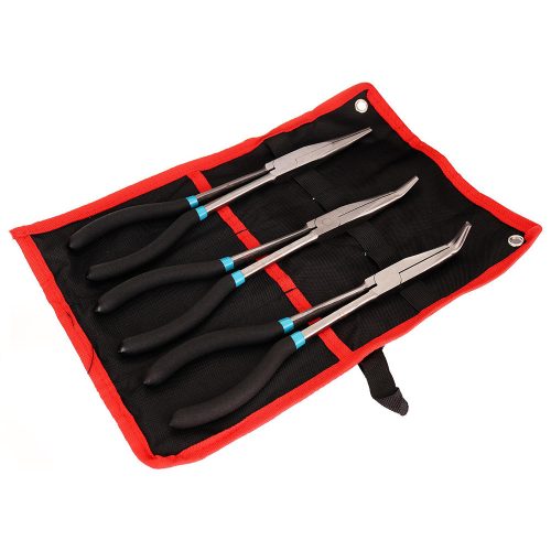 275 mm-es Hosszú Fogó Készlet, 3 darabos, Hajlított és Egyenes