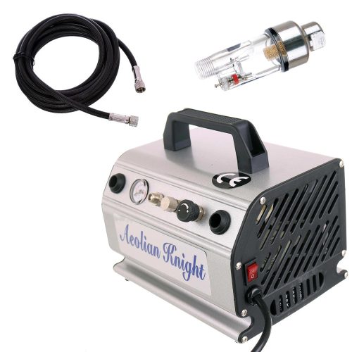 Csúcskategóriás Airbrush Kompresszor Nyomásmérővel és Vízelválasztó Szűrővel 35-40 l/perc Fengda AS179