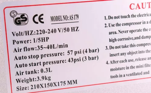Fengda AS179 Professzionális Airbrush Kompresszor Kiegyenlítő Tartállyal