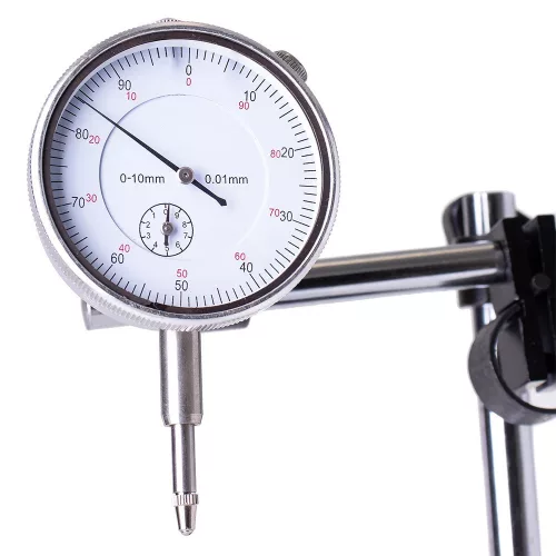 Precíziós mérőóra készlet mágneses állvánnyal és 22 db adapterrel, 0-10mm