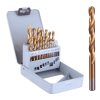 TC Technic 28540 Titán Fém Fúrószár Készlet Fém Tokban HSS Gyorsacél Titán-Nitrid Bevonattal 1-10 mm (19 Darabos)