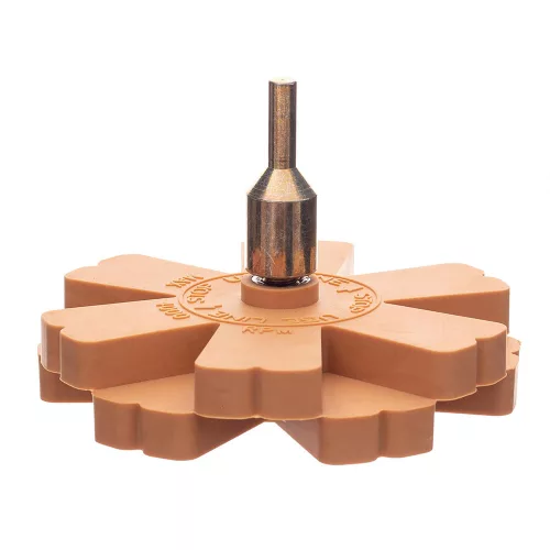 TC Technic Duplán Fogazott Ragasztóeltávolító Gumitárcsa, 100 mm, Adapterrel