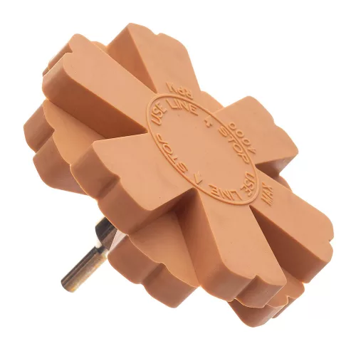 TC Technic Duplán Fogazott Ragasztóeltávolító Gumitárcsa, 100 mm, Adapterrel