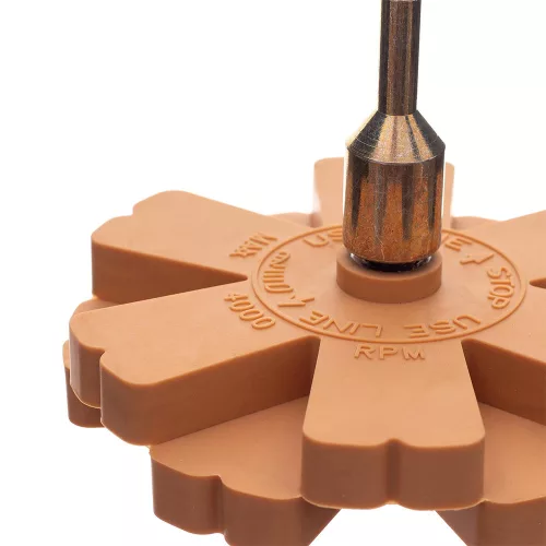 TC Technic Duplán Fogazott Ragasztóeltávolító Gumitárcsa, 100 mm, Adapterrel